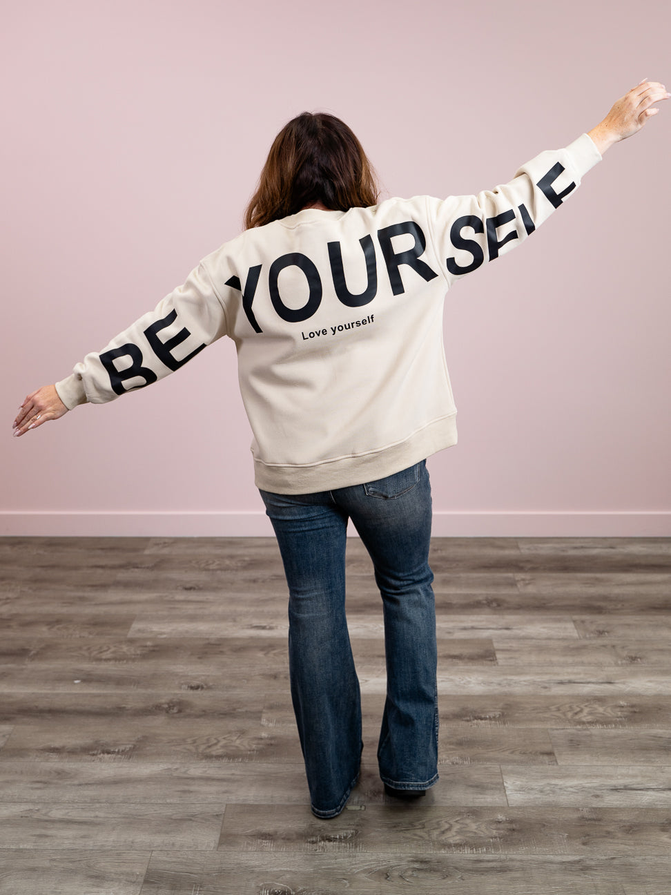 *NEW* Be Yourself Oversized Sweatshirt | Beige