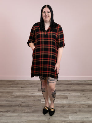 *NEW* DEX | Coal Miners Daughter Shirt Dress | Golden Rust Plaid