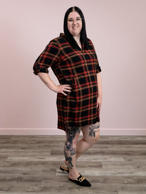 *NEW* DEX | Coal Miners Daughter Shirt Dress | Golden Rust Plaid