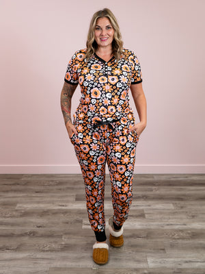 *NEW* Shirley Matching Set | Tee & Joggers | Boho Pumpkin Floral