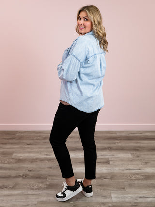 Washed Chambray Top | Light Indigo