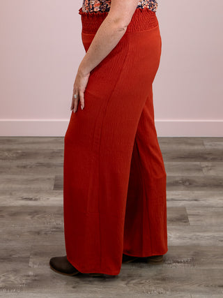 *FINAL SALE* Presley Palazzo Pants | Rust