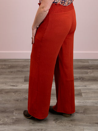 *FINAL SALE* Presley Palazzo Pants | Rust