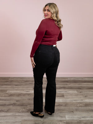 *NEW* Second Skin | Mariana U Neck Long Sleeve | Oxblood