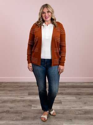 *NEW* Lainey Striped Cardigan | Brown