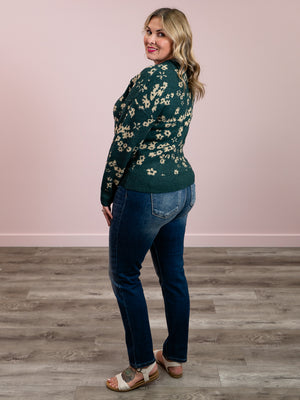 *NEW* Roberta Floral Sweater | Green & Taupe