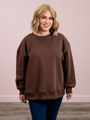 *NEW* Be Yourself Oversized Sweatshirt | Brown