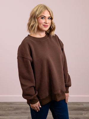 *NEW* Be Yourself Oversized Sweatshirt | Brown