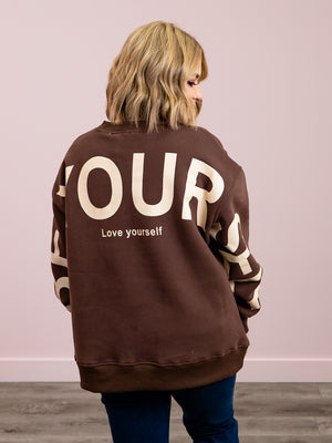 *NEW* Be Yourself Oversized Sweatshirt | Brown