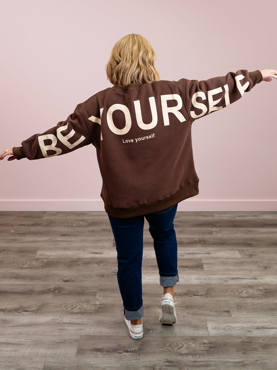 *NEW* Be Yourself Oversized Sweatshirt | Brown