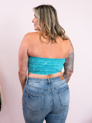 *FINAL SALE* Rayen Ribbed Tube Top | Light Teal