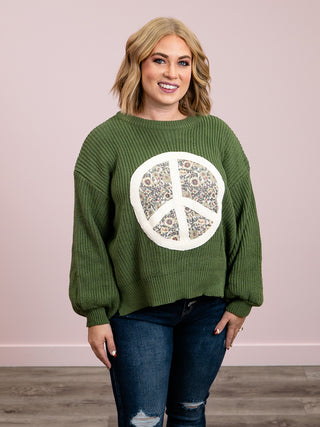 *FINAL SALE* Peaceful Balloon Sleeve Sweater | Olive