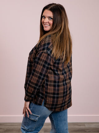 Be Fearless Drop Shoulder Shirt | Brown