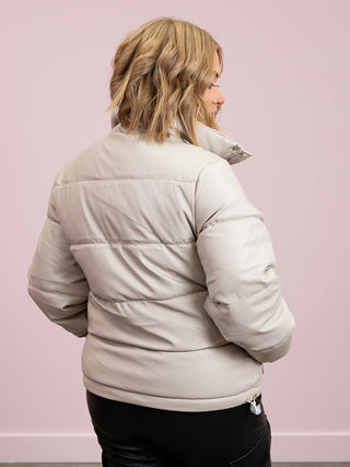 DEX | Kennedy Faux Leather Puffer | Beige