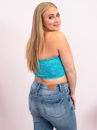 *FINAL SALE* Rayen Ribbed Tube Top | Light Teal