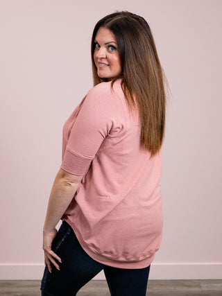 Melissa SHORT Sleeve Sweatshirt | Dusty Mauve