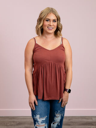 The Chill Babydoll Tank | Marsala