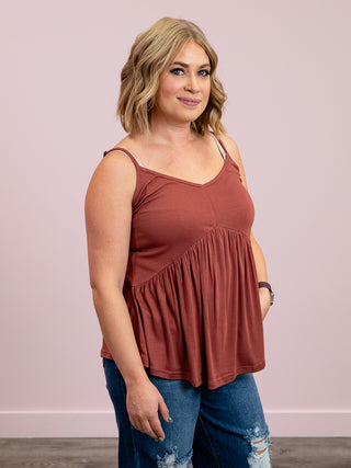 The Chill Babydoll Tank | Marsala