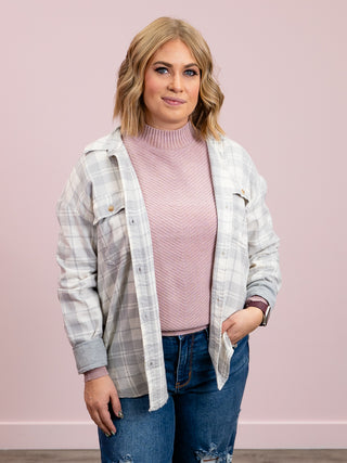 Love Struck Mock Neck Sweater | Heather Blush