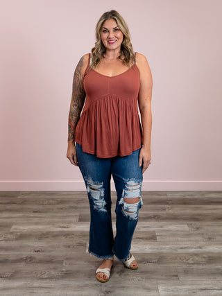 The Chill Babydoll Tank | Marsala