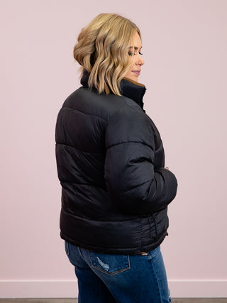 *NEW* DEX | Myla Reversible Puffer | Black & Caramel