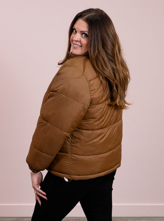 *NEW* DEX | Myla Reversible Puffer | Black & Caramel