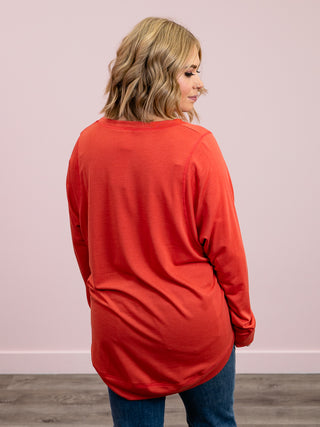 *FINAL SALE* Melissa LONG Sleeve Sweatshirt | Apricot