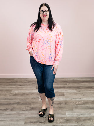 *NEW* Happy Days Bubble Sleeve Top | Pink