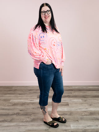 *NEW* Happy Days Bubble Sleeve Top | Pink