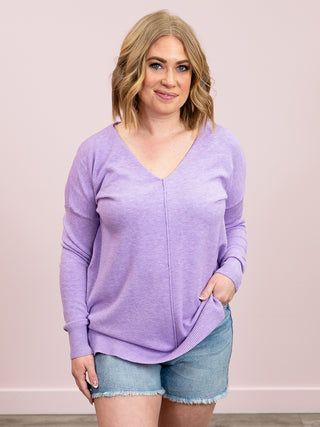 *NEW* Whitney Sweater | Heather Bright Lavender