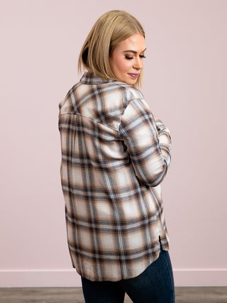 *FINAL SALE* Cozy Season Classic Flannel Shirt | Chestnut