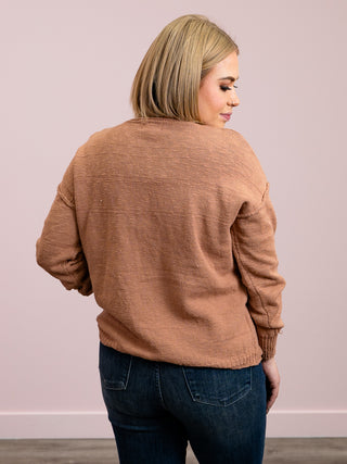 True Love Exposed Seam Pullover | Terracotta