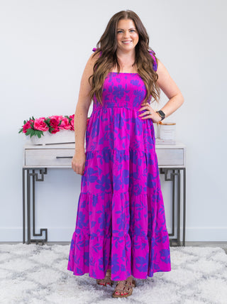 *FINAL SALE* Serena Smocked Tiered Dress | Fuchsia