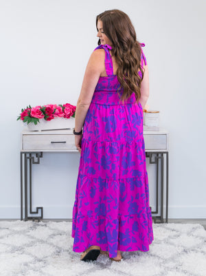 Serena Smocked Tiered Dress | Fuchsia