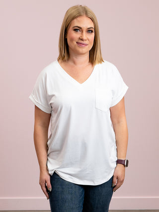 Viva V-Neck Tee | Ivory