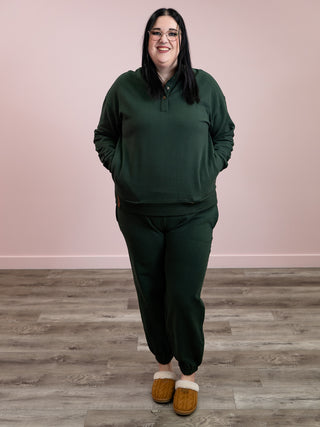 *NEW* Ampersand | Never Better Button Top | Forest Green