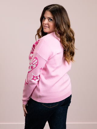 Courtney Cowboy Sweater | Pink