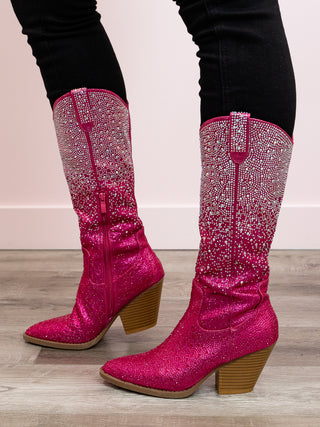 Riviera Rhinestone Tall Boot | Fuchsia Multi