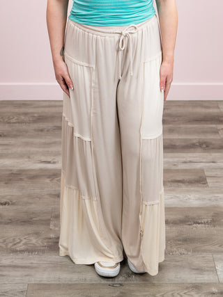 *INSIDER BONUS* Patsy Panelled Wide Leg Pants | Sand Beige