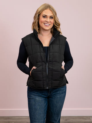 *NEW* Priya Puffer Vest | Black