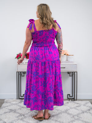 Serena Smocked Tiered Dress | Fuchsia