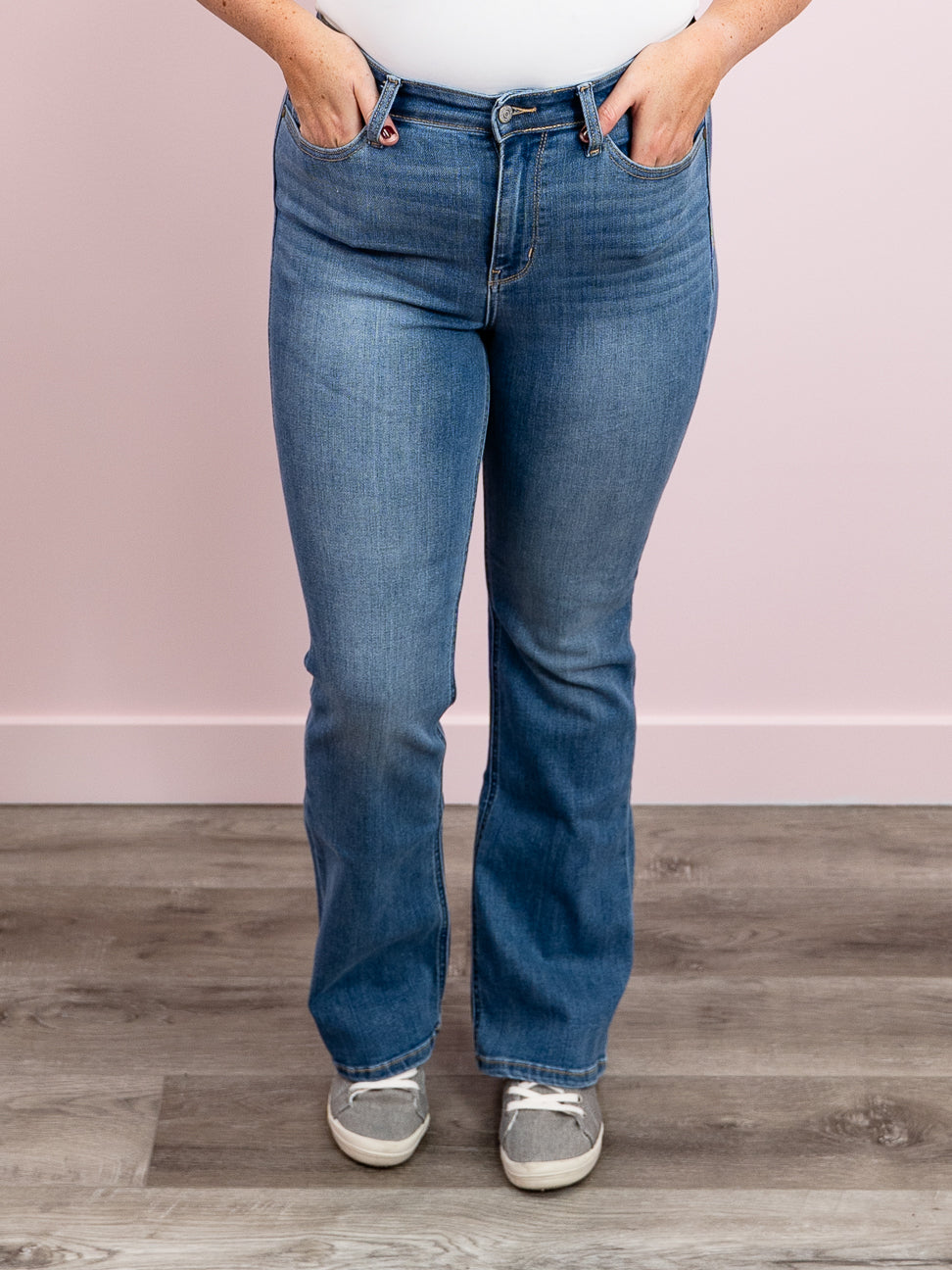 Judy Blue Flower Power High Waist Super Flare Jeans, By Alexa Rae Boutique