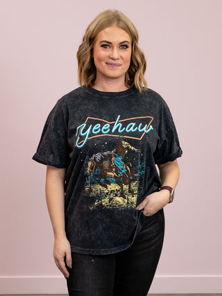 Neon YeeHaw | Graphic Tee | Black