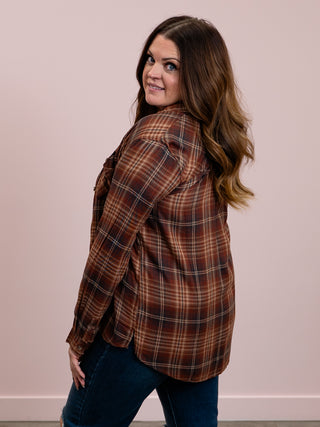 *FINAL SALE* Harvest Wishes Classic Flannel Shirt | Burgundy