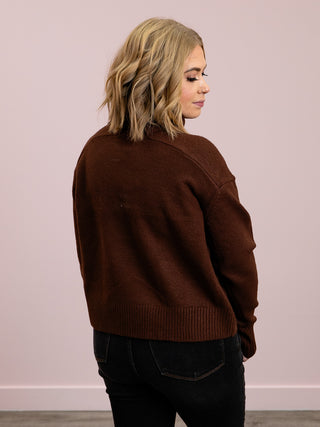 *FINAL SALE* Lori Boxy Mockneck Sweater | Brown