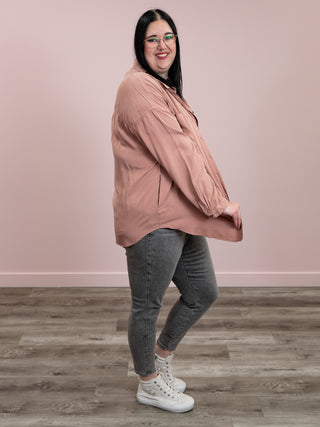 Risen | Frankie Oversized Tencel Shirt | Mauve