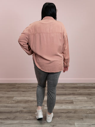 Risen | Frankie Oversized Tencel Shirt | Mauve