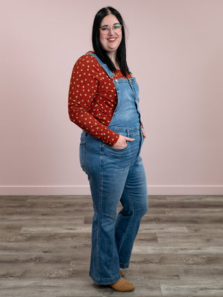 Beautiful Day Long Sleeve Ribbed Top | Rust Daisy