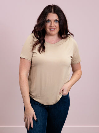 Happy Girl Tee | Taupe