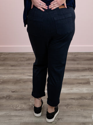 *FINAL SALE* Judy Blue | High Rise | NAVY Cuffed Jogger | Norman